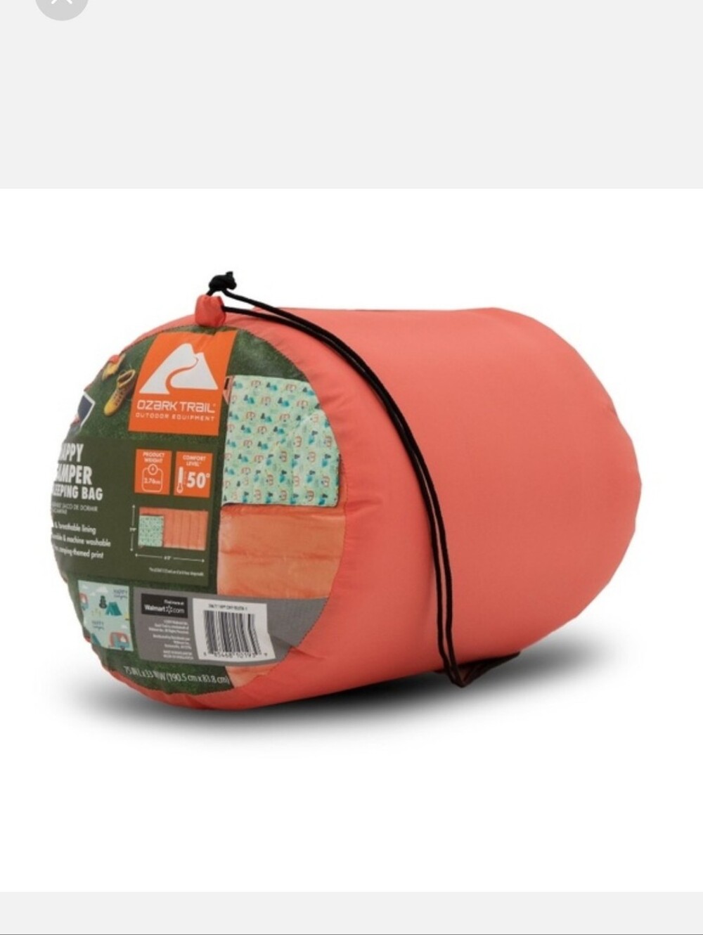 OZARK TRAIL Kids HAPPY CAMPER Sleeping Bag with Matching Stuff Sack NWT